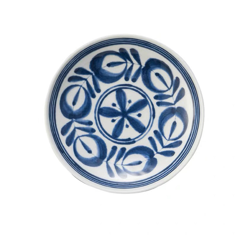 10" Melamine Round Plate with Blue Vine Pattern, Modem Blue Series (13807-10BV)