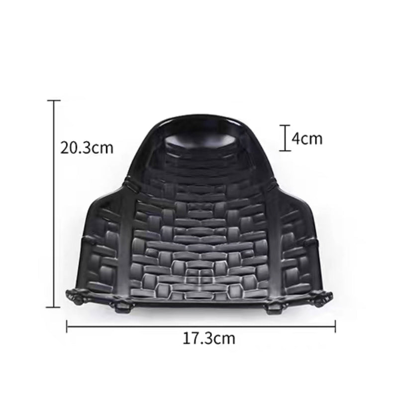8" Black Melamine Rattan Style Plate (13911-08B)