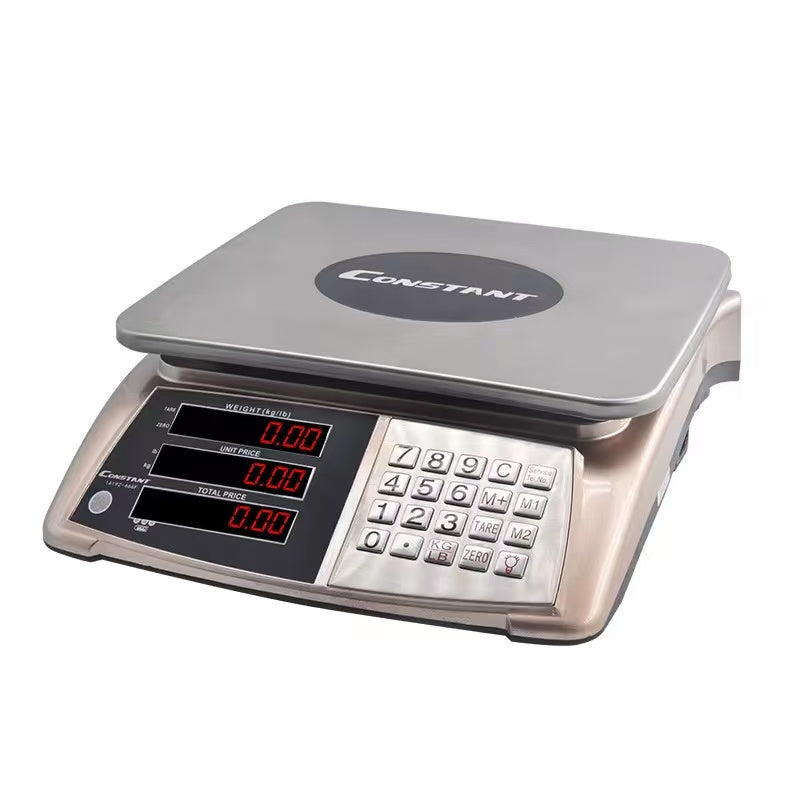 CHEFCO,14192-478F,Commercial Balance Electronic Price Count Digital Weighing Scale, Stainless steel button LED Dual-display 40kg/2g, Minimum capacity 200g