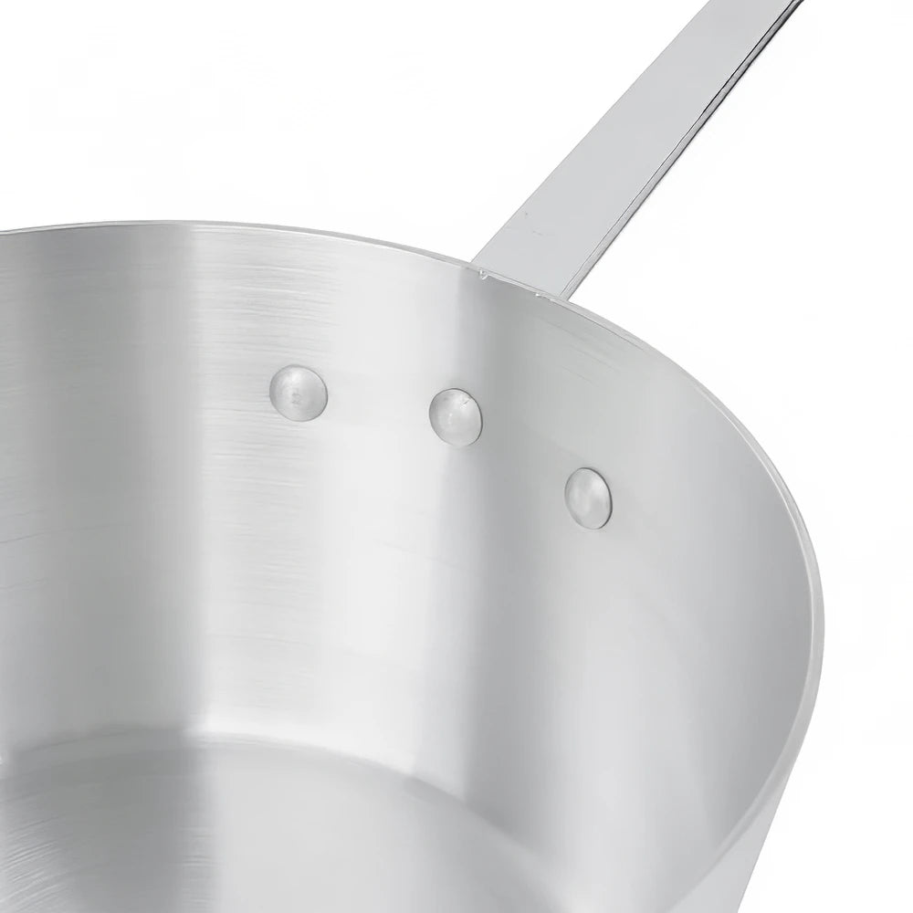 Heavy-Weight Tapered Aluminium Natural Finish Sauce Pan, 3mm Thickness