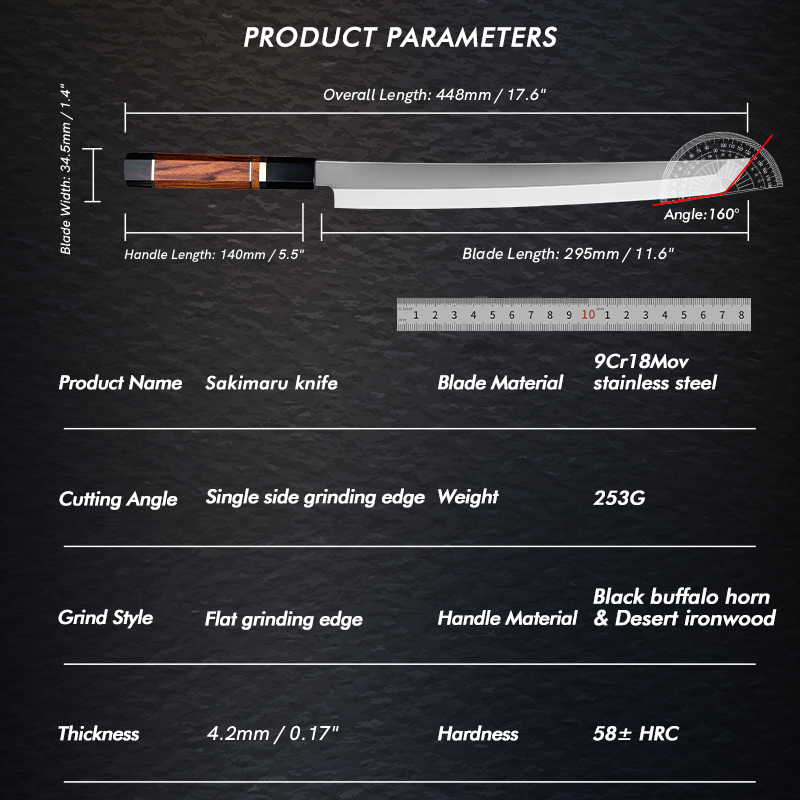 Sub-equip, 300m Japanese Yanagi Knife (SS-08B)