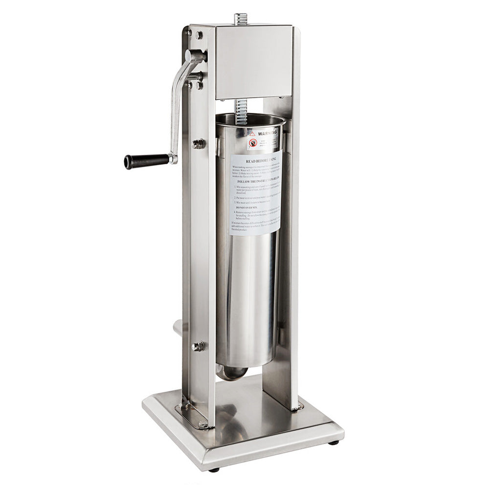Manual Vertical Gear Drive Sausage Stuffer in Stainless Steel, 15 lbs (7L) - Chefcoca