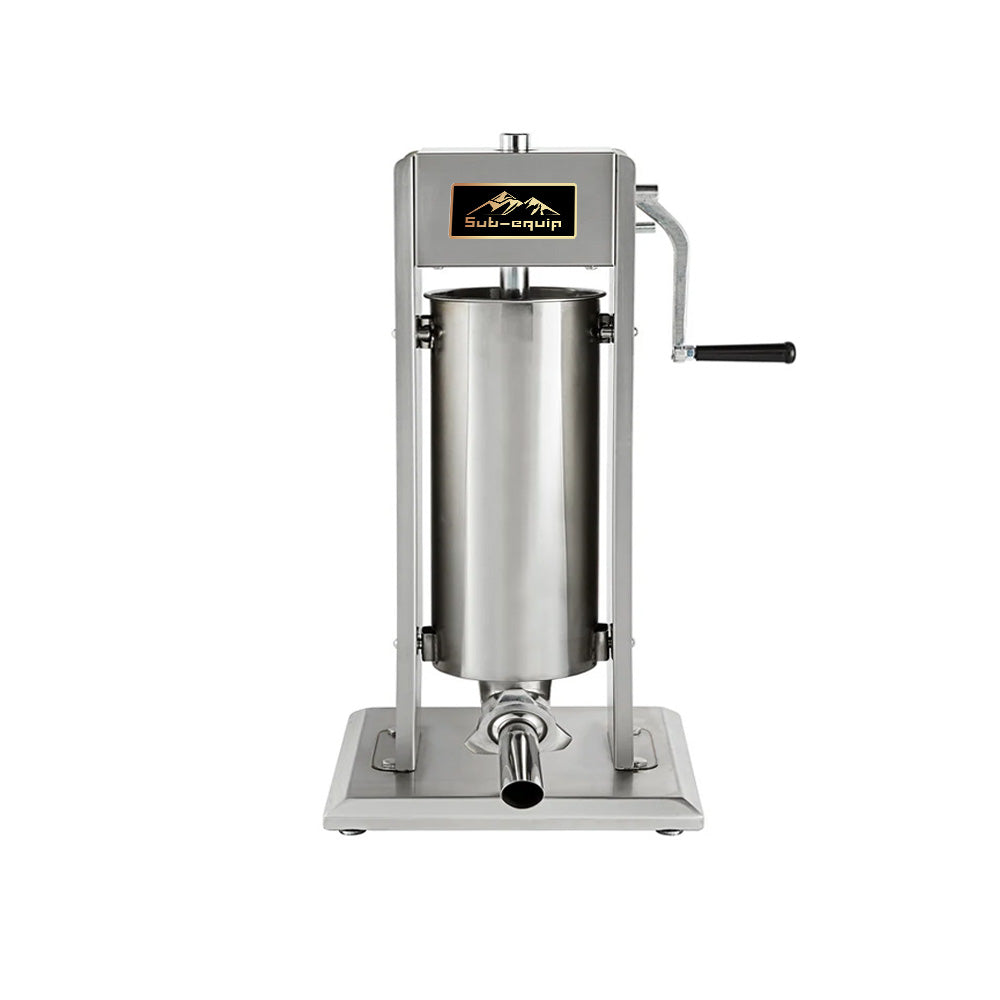 Manual Vertical Gear Drive Sausage Stuffer in Stainless Steel, 30 lbs (15L)