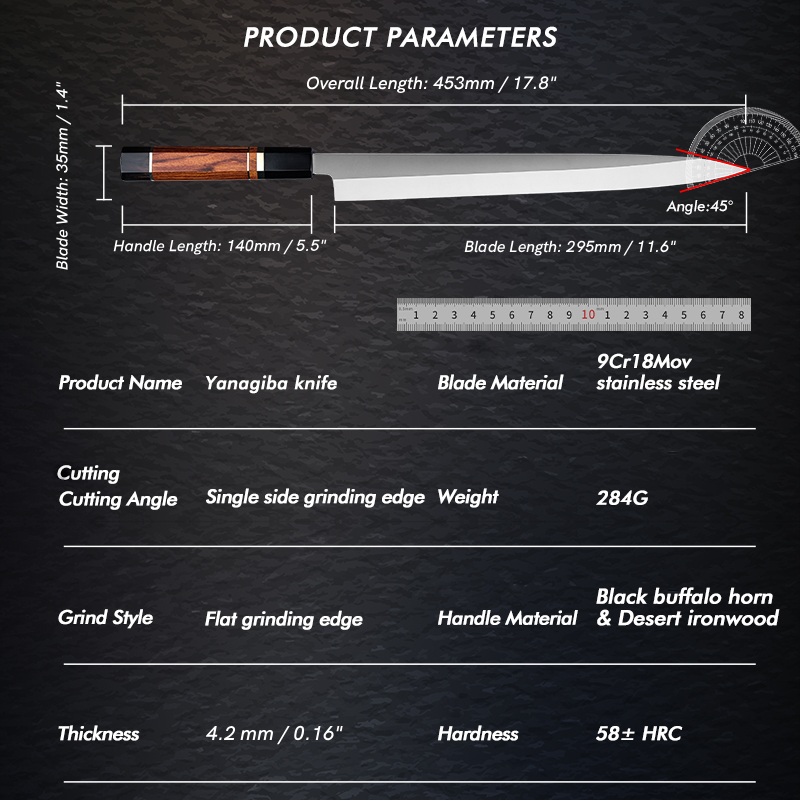 Sub-equip, 300m Japanese Yanagiba Knife (SS-08D)