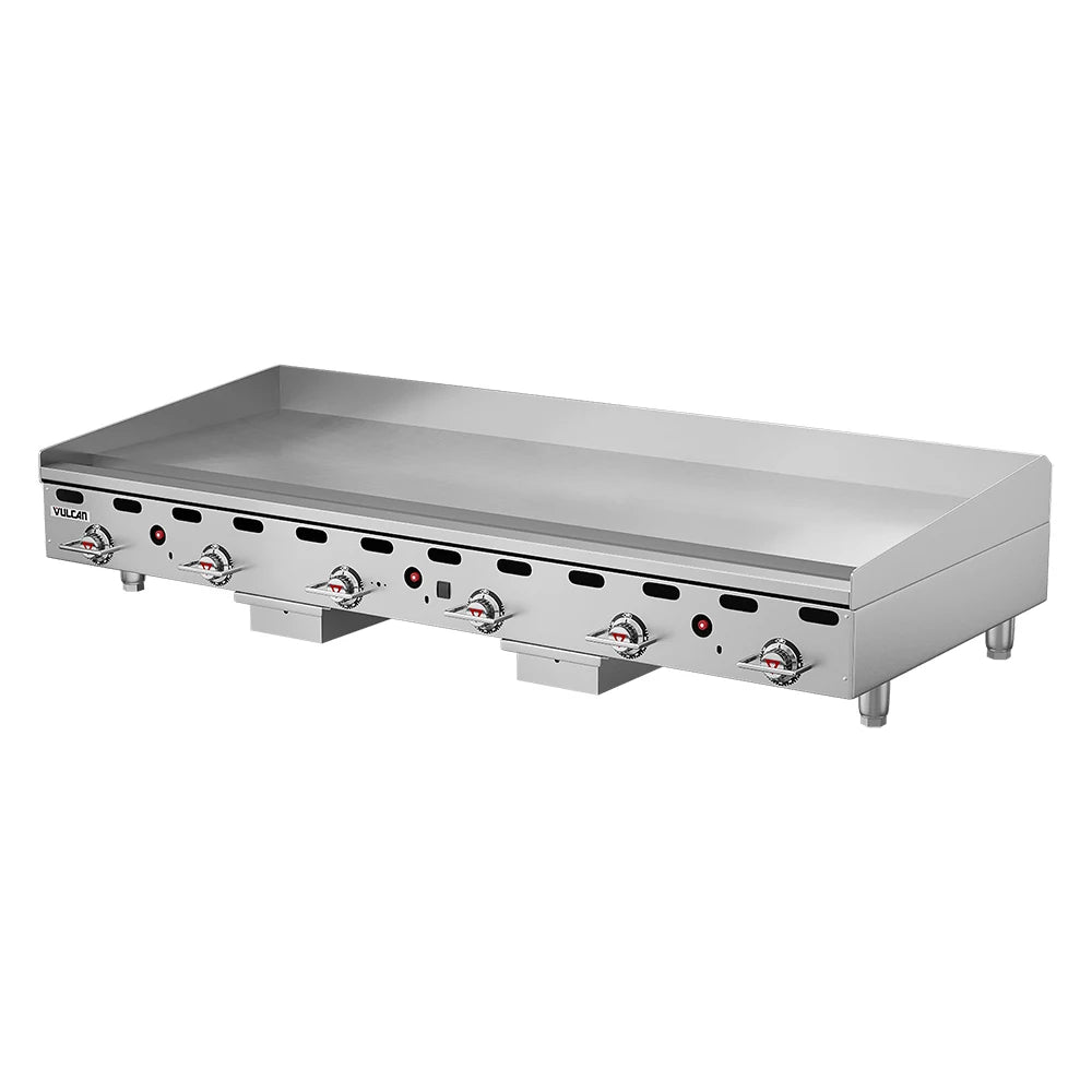 Vulcan MSA-72-101 72" Countertop Natural Gas Griddle with Snap-Action Thermostatic Controls - 162,000 BTU