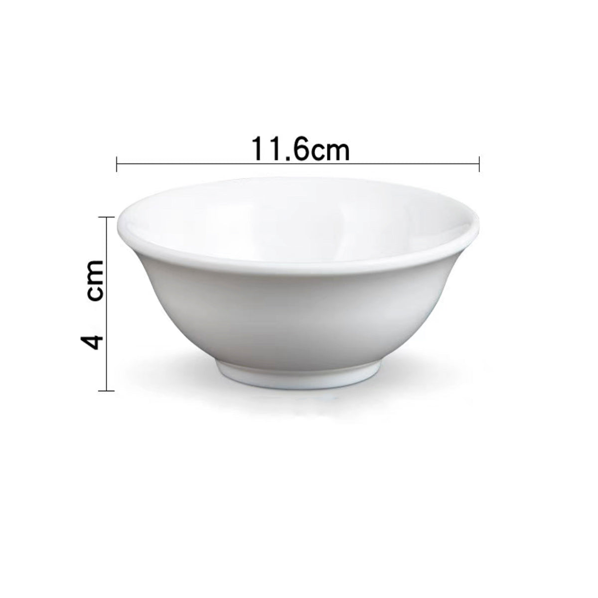 White Shallow Melamine Bowl (21224-1) - Chefcoca