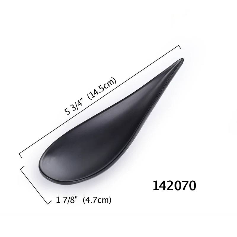 6" Black Water Drop Shape Spoon (142070)