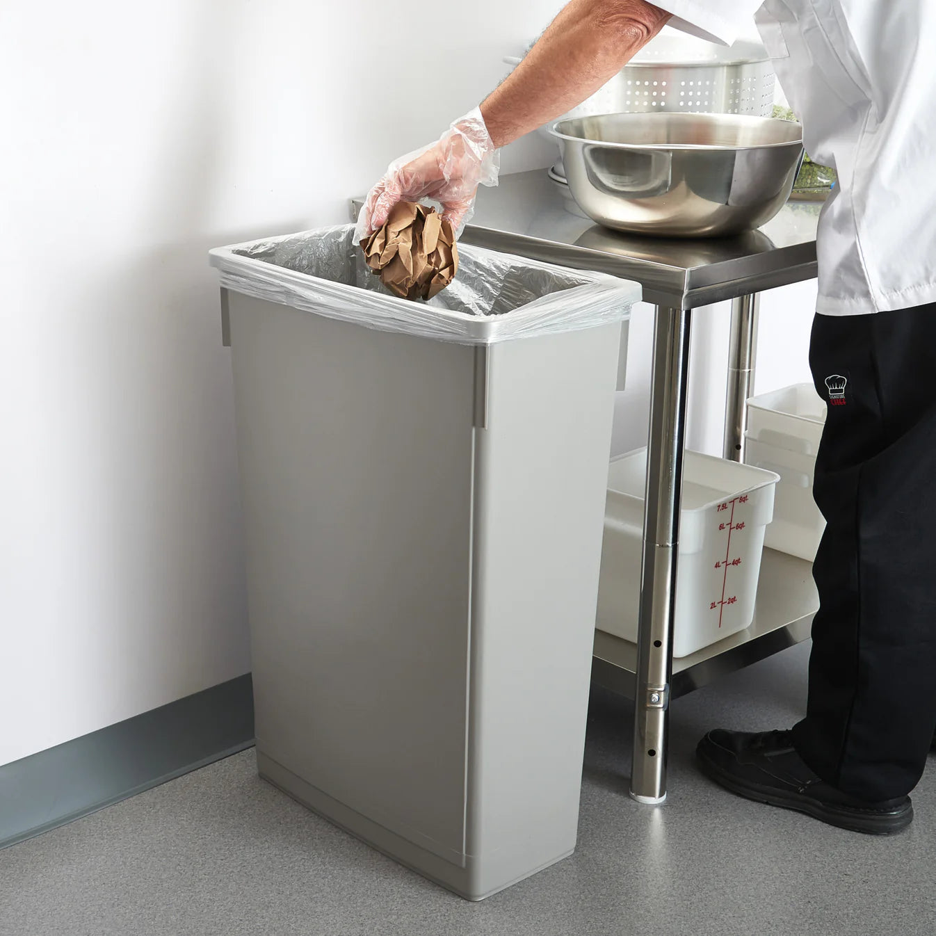 23 Gallon Slender Trash Cans - Gray (STC-23G) - Chefcoca