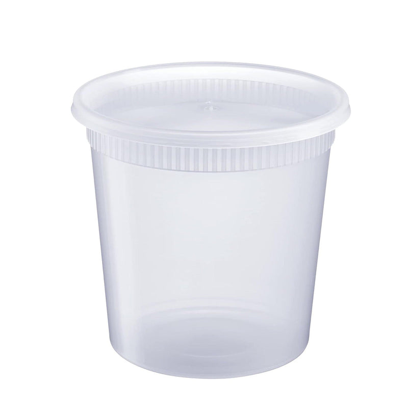 240 Sets, 24oz, Leakproof Clear Food Storage Soup Deli Container with Lids (S-24)