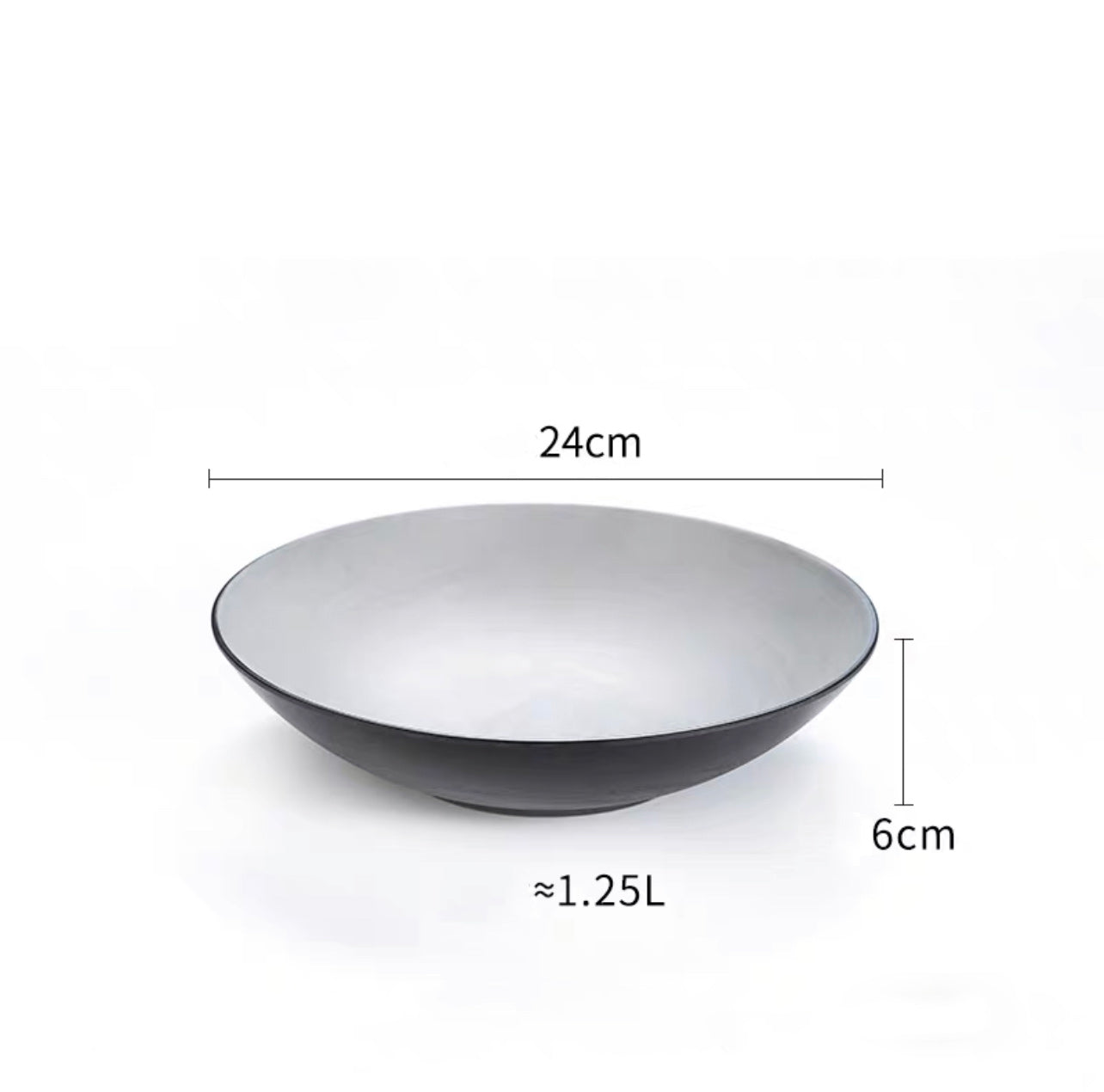 9.5”Two Toned Grey Melamine Pasta Bowl (25-050)