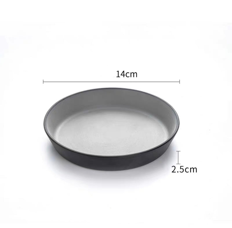 5.6”Two Toned Grey Melamine Rimmed Plate (25-051)