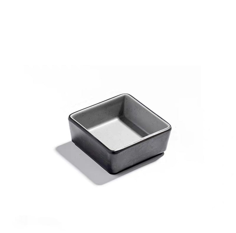 2.5" Light grey inner and dark grey outer small square dish (25-129)