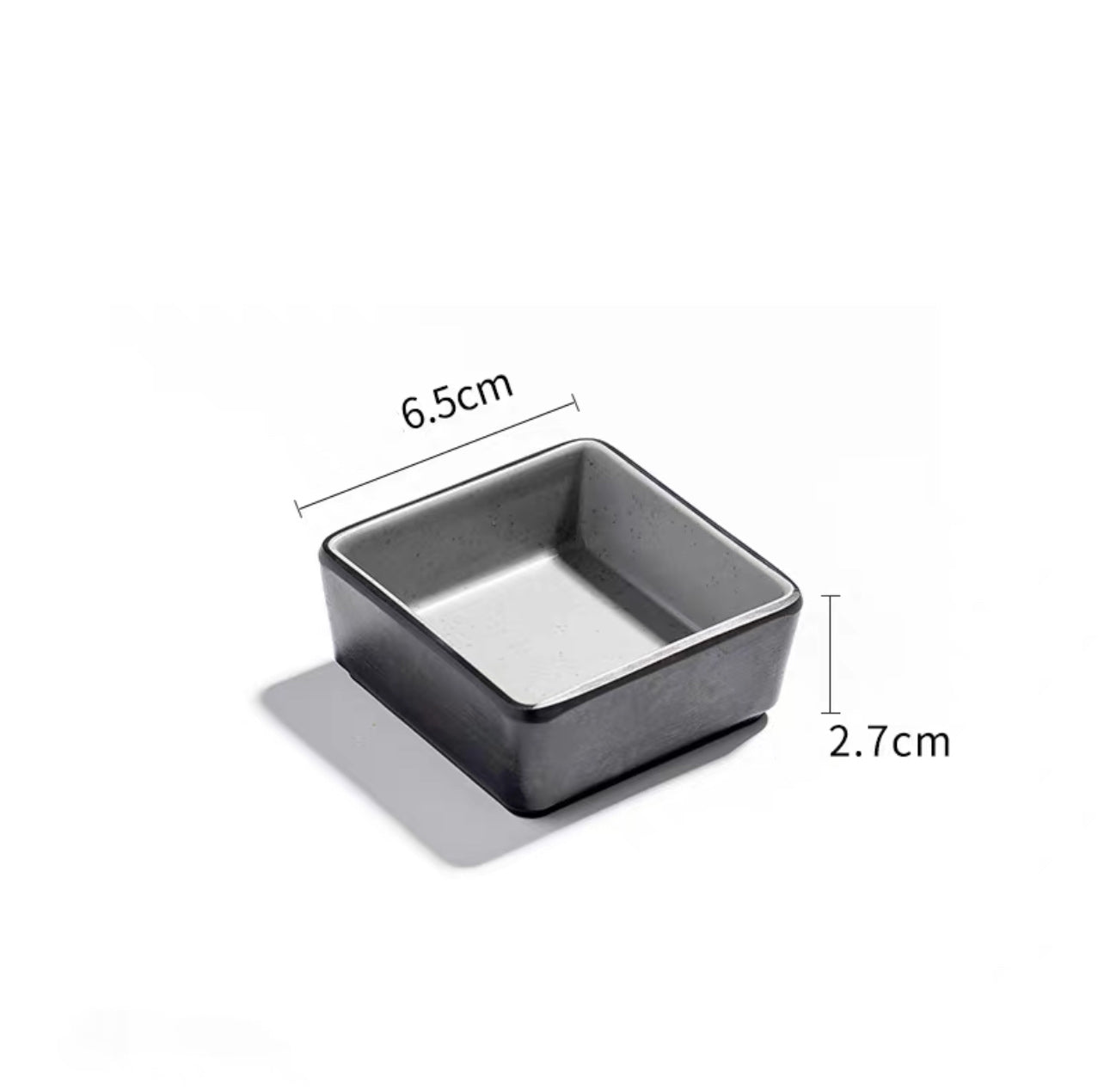 2.5" small square dish,Two Toned Grey (25-129)