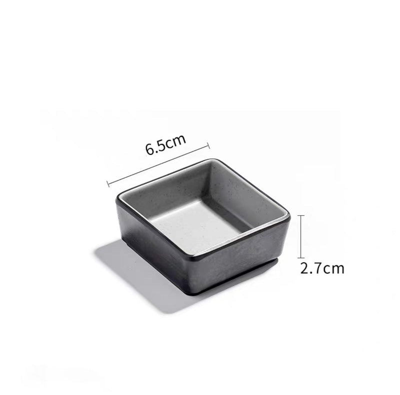 2.5" Light grey inner and dark grey outer small square dish (25-129)