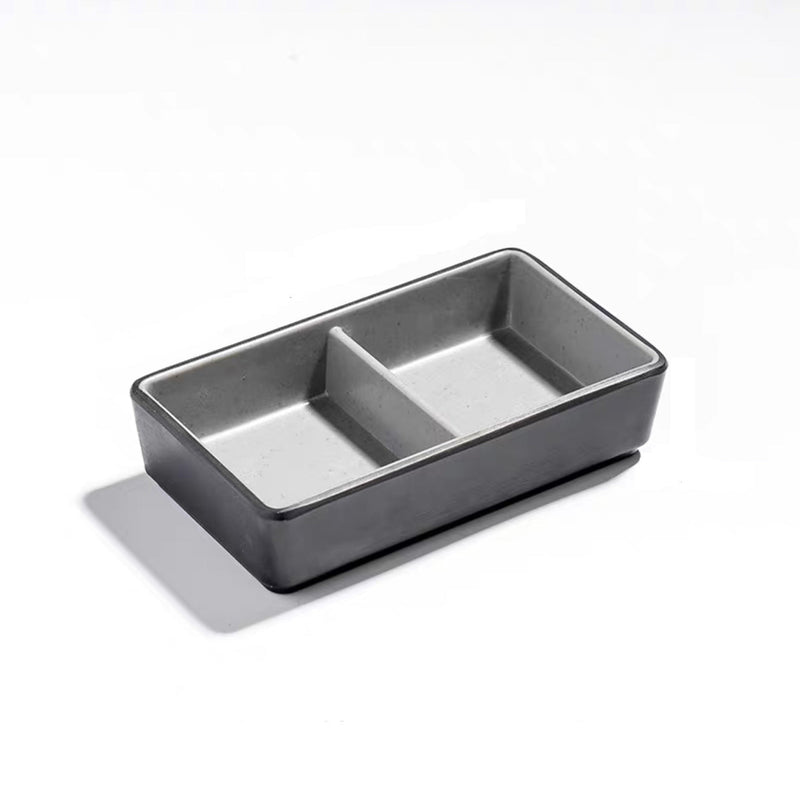 4.5" Light grey inner and dark grey, two compartments sauce dish (25-130)