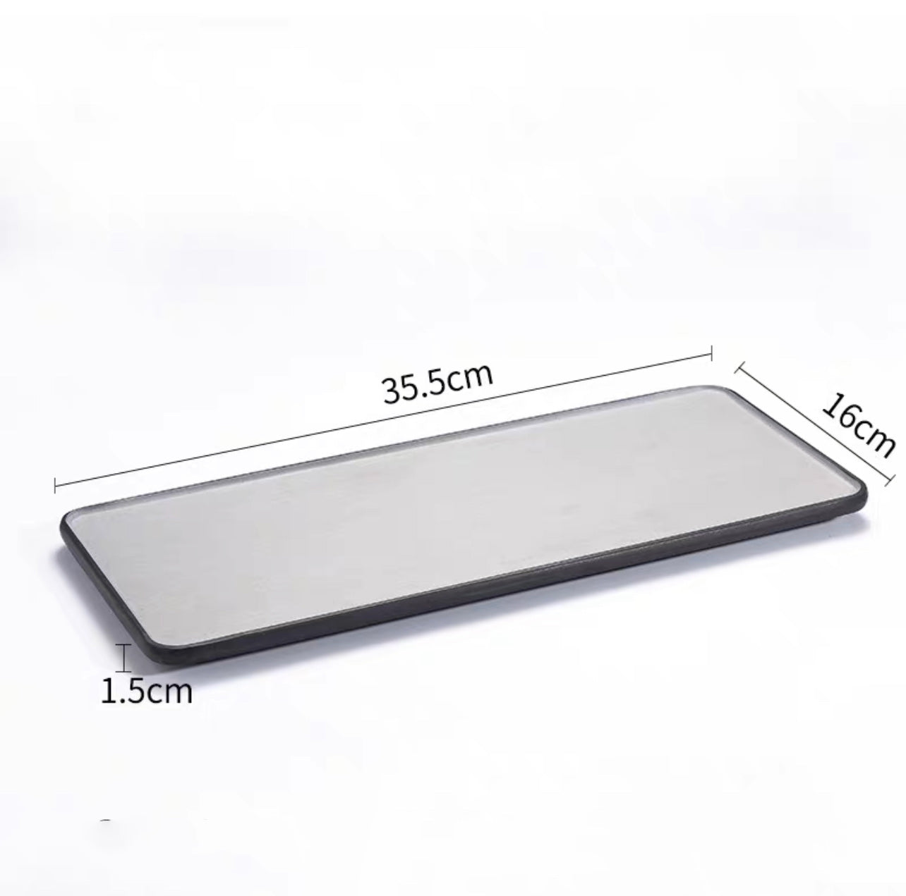 Rectangular Deep Plate,Two Toned Grey (25-142,143)