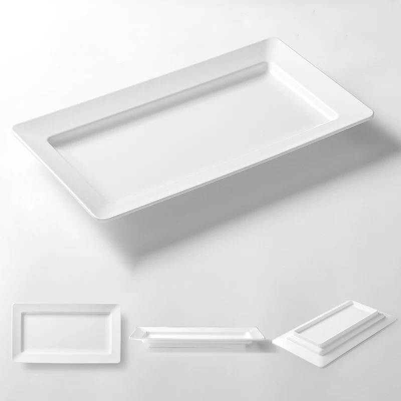 22" White Rectangular Plate (J418040)