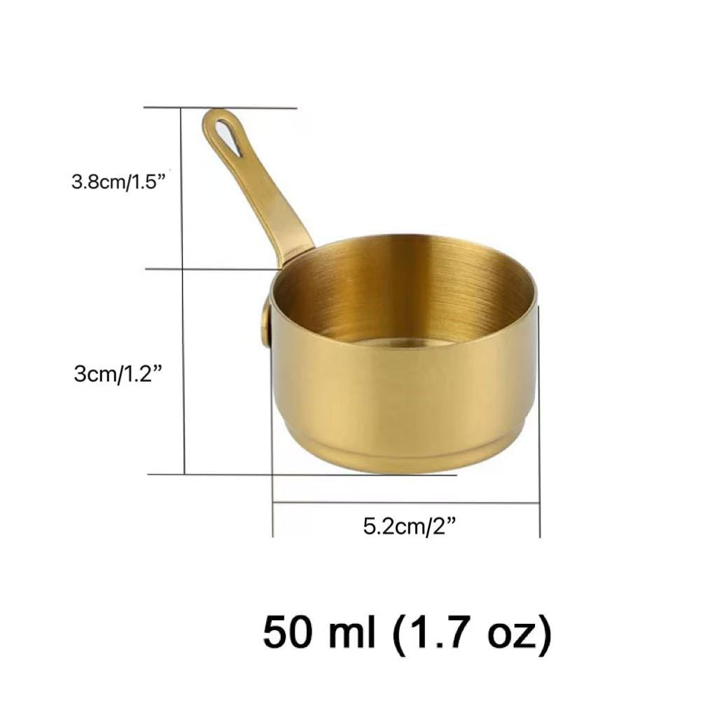 CHEFCO,MSP-50G,Golden Stainless Stee  Mini Sauce Pan,(5.2cm/2"Dia,3cm/1.2 High)50ML - Chefcoca