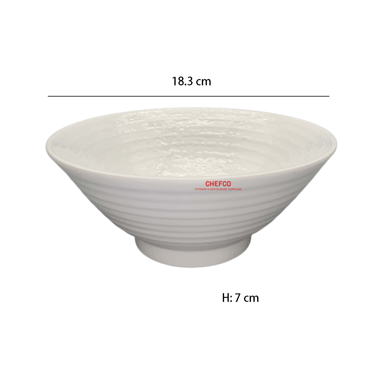 White Melamine Lines Bowl (30009)