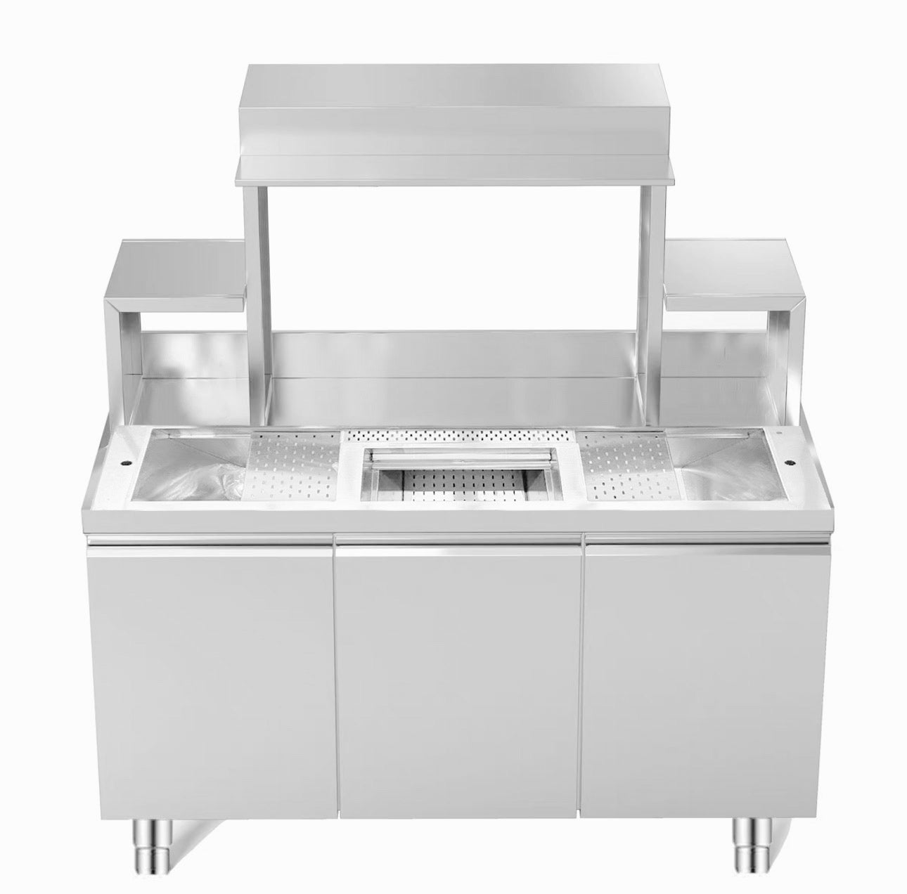 16-Gauge 304 Stainless Steel Bubble Tea Work Station, BTS-150 (59"x 29.92"D x 31.5" or 53.15"H)