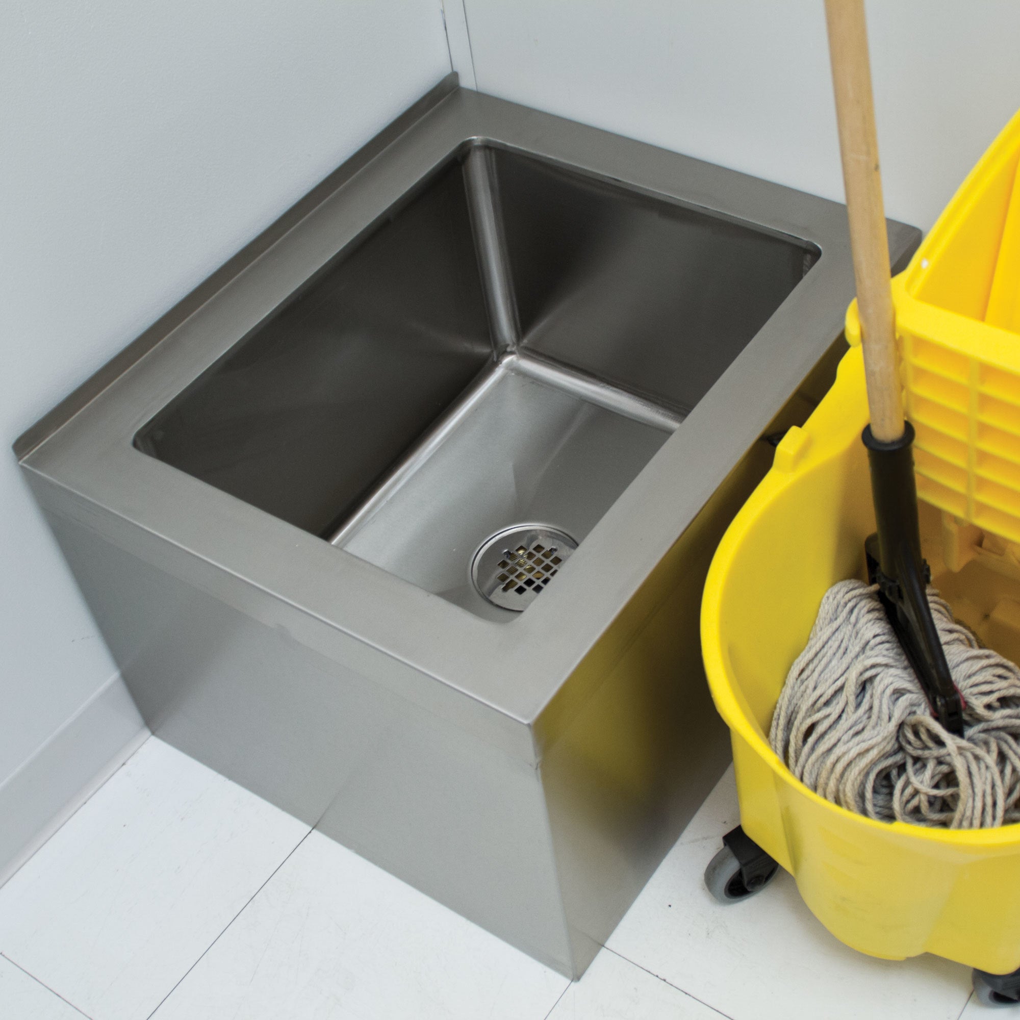 Metal 304, 18-Gauge 304 stainless steel Mop Sink (19"x22"x12")