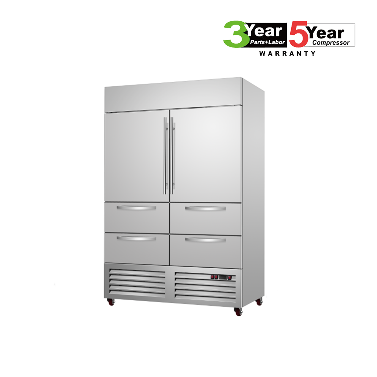 Sub-Equip, C-35BR-4D 39"Solid Double Door Reach-in Cooler/Refrigerator With Four Drawers