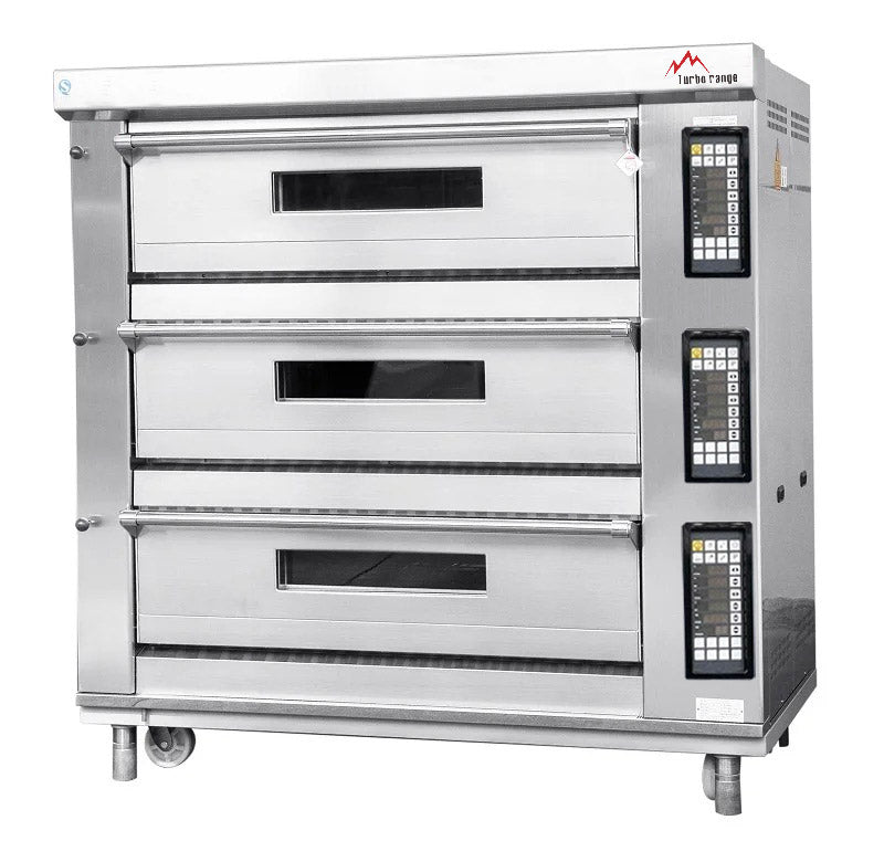 Turbo Range Triple Electric Deck Oven, 58" x 40.5" x 68" - Chefcoca