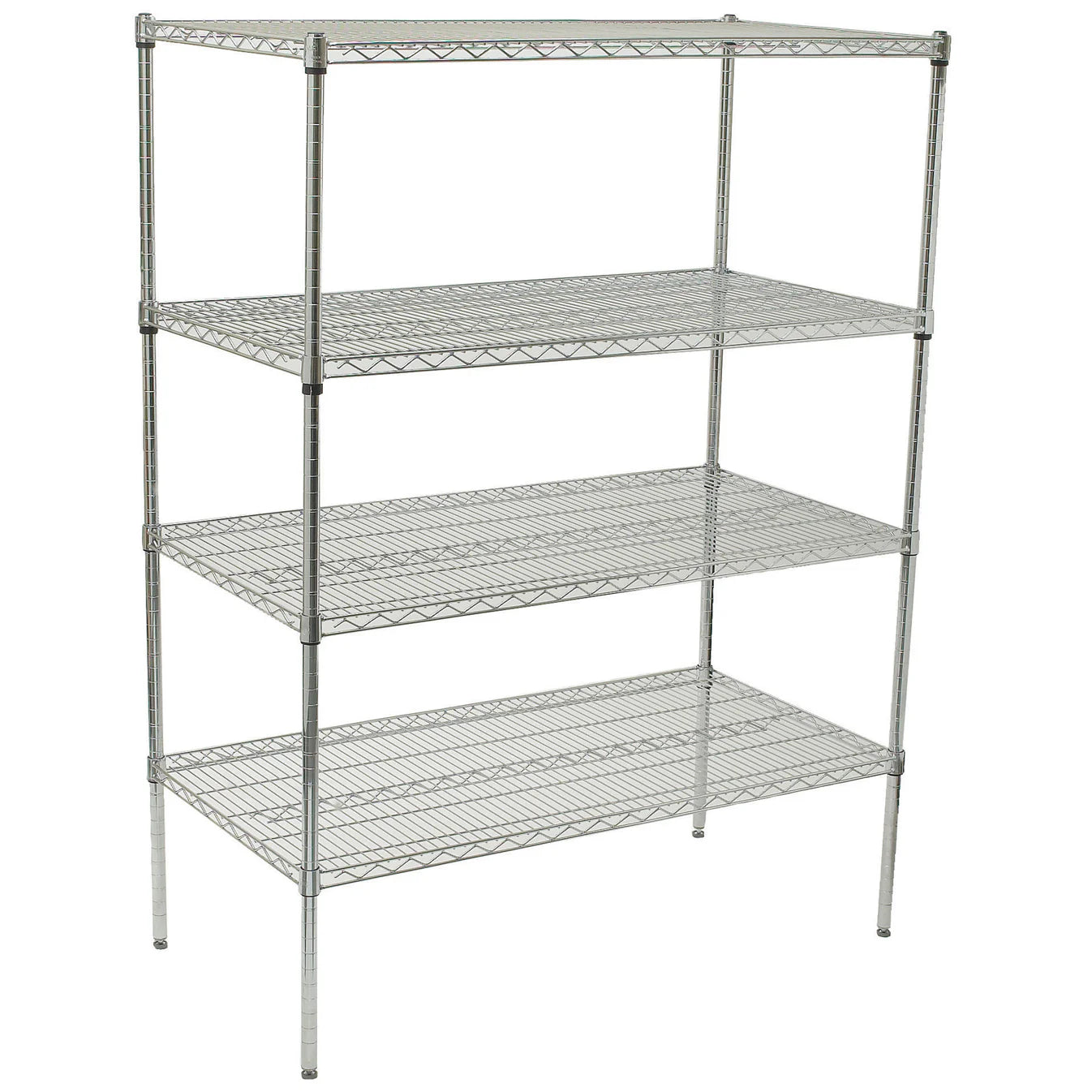 4-Tier Wire Shelving Set, Chrome-Plated - 24" x 36"