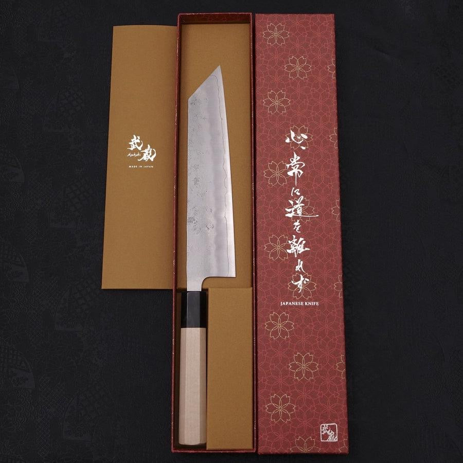 MUSASHI Kiritsuke Silver Steel #3 Nashiji Buffalo Magnolia Handle 210mm (097-210)