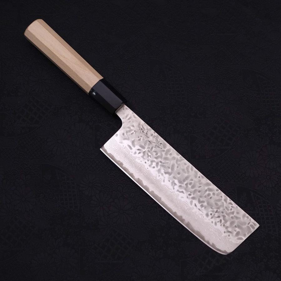 MUSASHI Nakiri AUS-10 Tsuchime Damascus Buffalo Magnolia Handle 165mm (253-165)