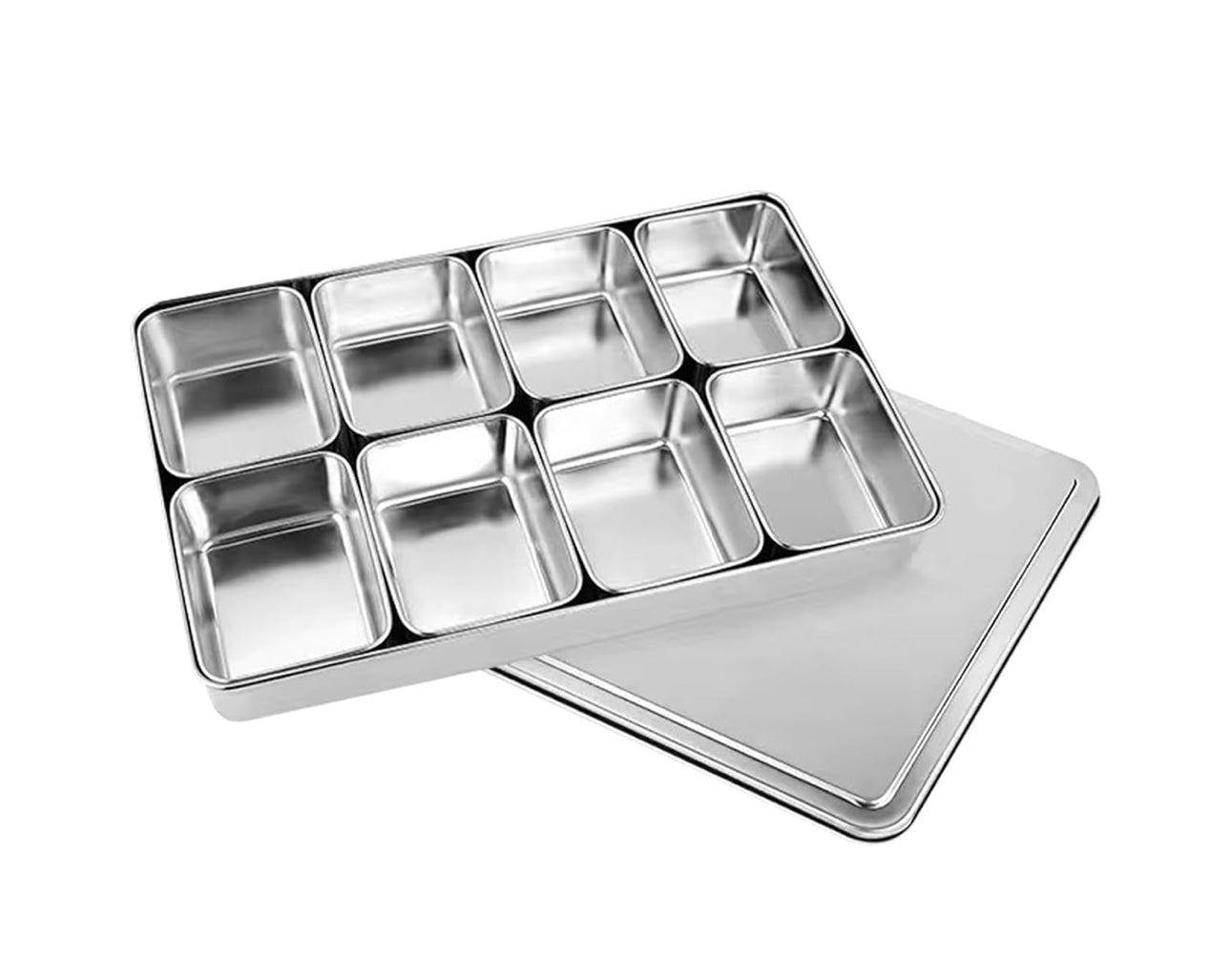 Stainless Steel Sauce/Condiment Box with Rectangular Containers (SBX-8)