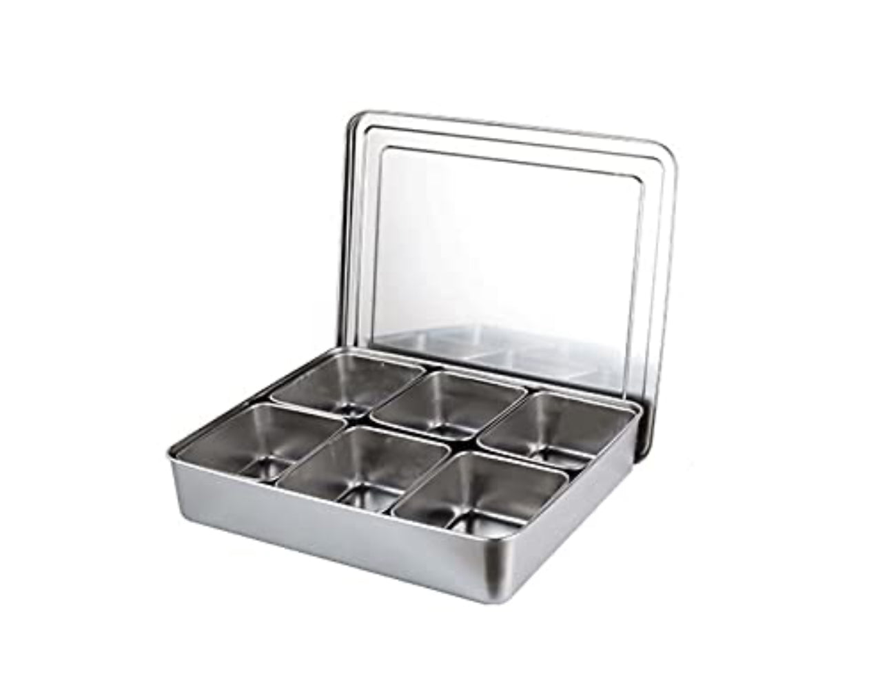 Stainless Steel Sauce/Condiment Box with Rectangular Containers (SBX-6)