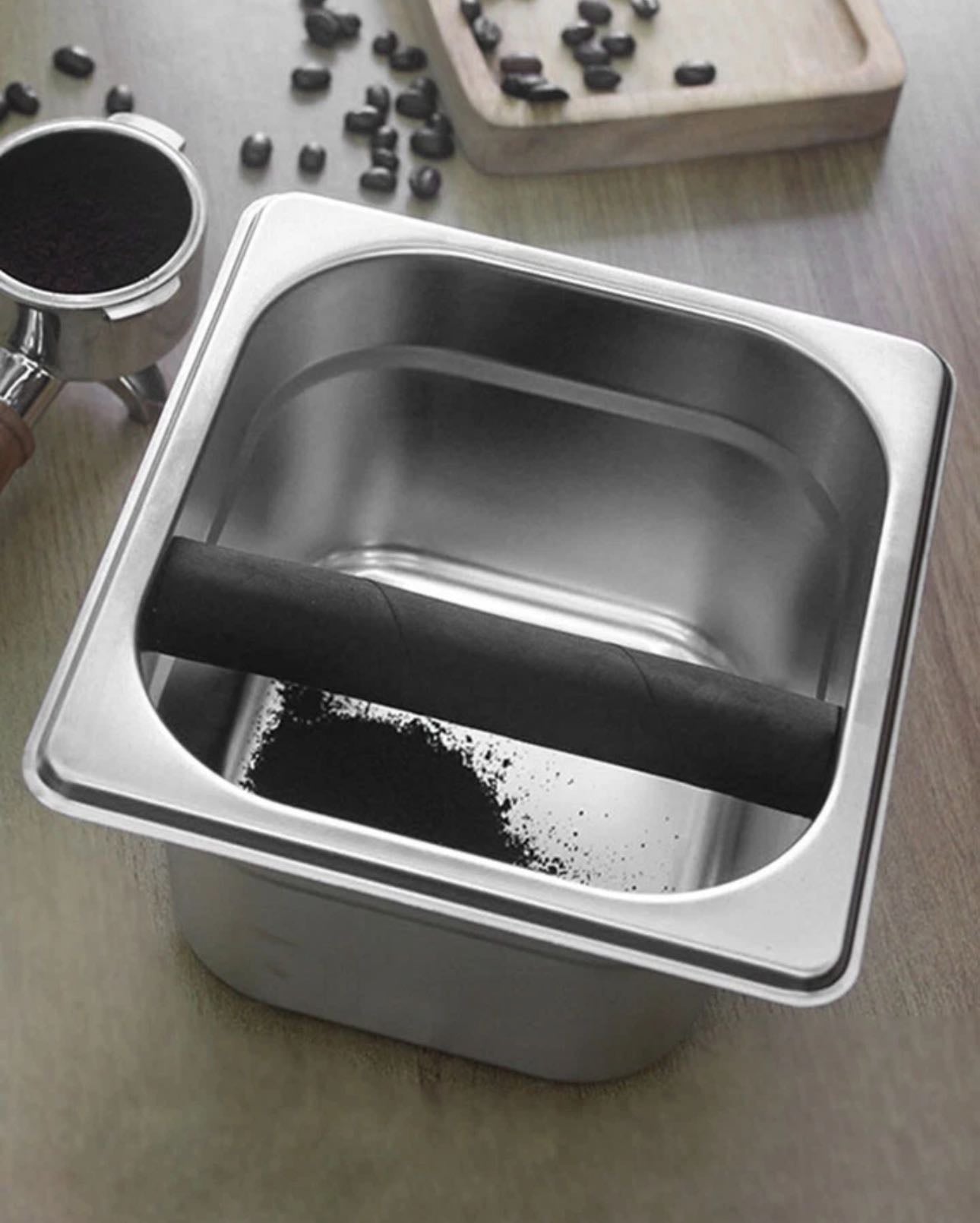 Coffee Knock Box, Stainless Steel Espresso Knock Box,Durable Stainless Steel Coffee Grind Knock Box
