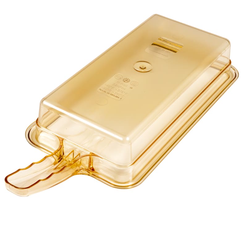 Sub-equip,CFP-P132HB,  1/3 Size Amber High Heat Plastic Food Pan with Handle - 2 1/2" Deep - Chefcoca
