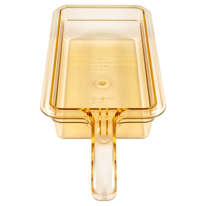 Sub-equip,CFP-P132HB,  1/3 Size Amber High Heat Plastic Food Pan with Handle - 2 1/2" Deep - Chefcoca