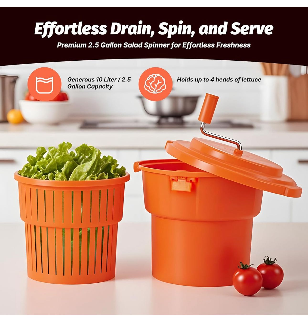 2.5GAL Manual Salad Spinner - Chefcoca