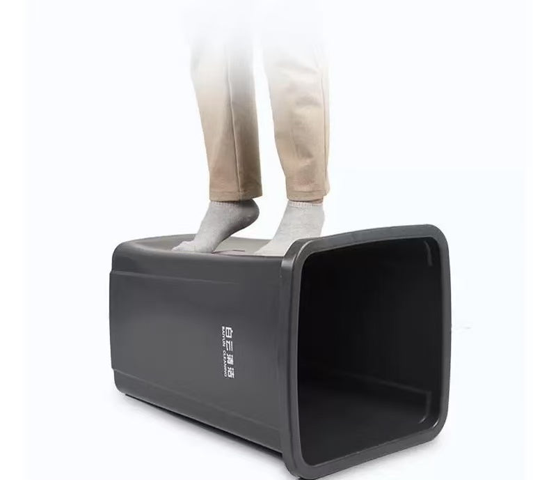 Grey Trash Garbage Can Bin with Push Down Lid 60L, 100L(TCWL-60/TCWL-100) - Chefcoca