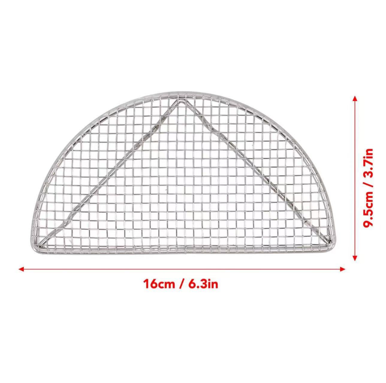 PGW-64,Chrome Plated Footed Half-Moon Cooling Rack/Pan Grate for Steam Table Pan (6" x 4") - Chefcoca