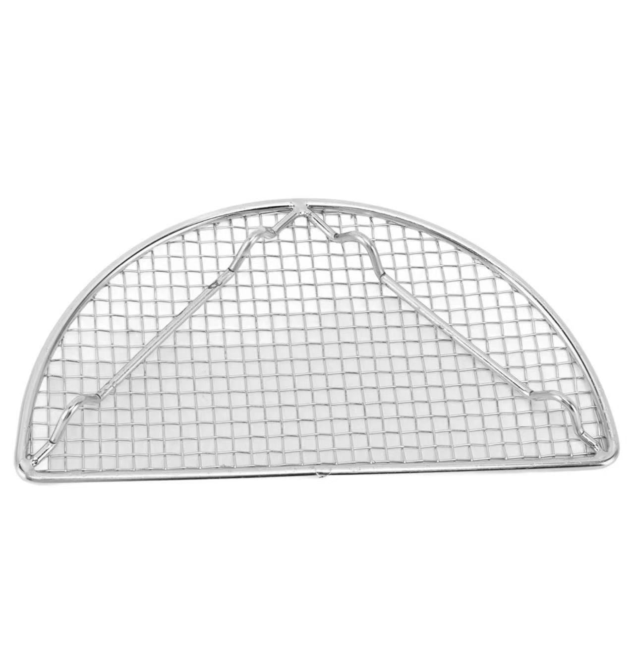 PGW-64,Chrome Plated Footed Half-Moon Cooling Rack/Pan Grate for Steam Table Pan (6" x 4") - Chefcoca