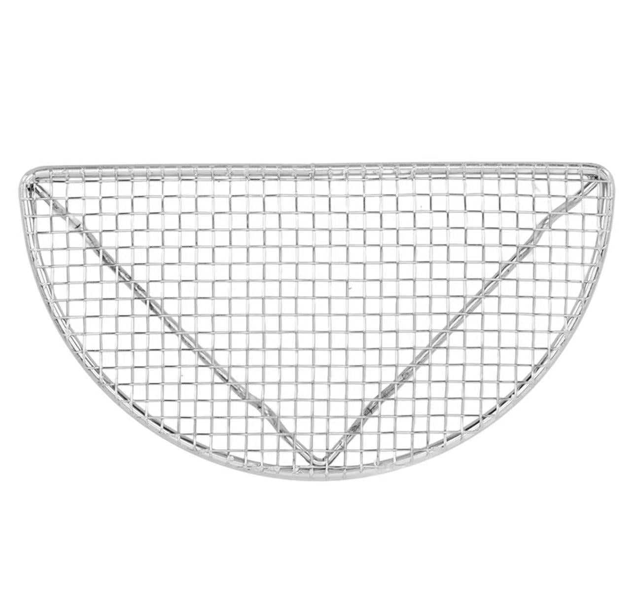 PGW-64,Chrome Plated Footed Half-Moon Cooling Rack/Pan Grate for Steam Table Pan (6" x 4") - Chefcoca