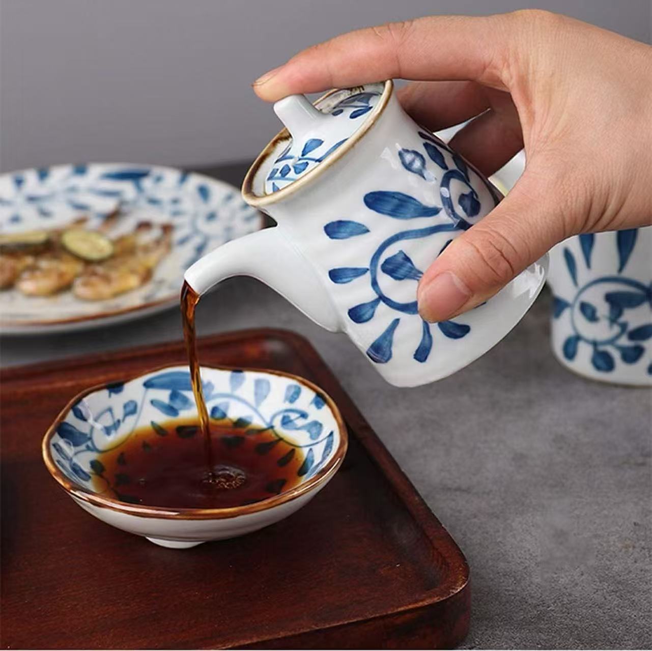 Chefco, Japanese Style Ceramic Sauce Bottle, 130 ml  (A64-6.6) - Chefcoca