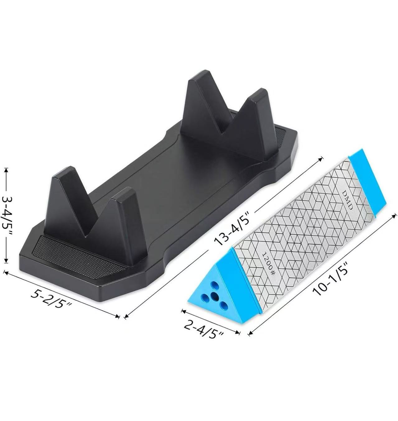 DMD Diamond Whetstone Knife Sharpener, 3-Sided Grit Coarse 150 | Medium 325 | Extra Fine 1200, Multi-Use Diamond Plate Honing Stone, Professional Sharpening Tool - Chefcoca