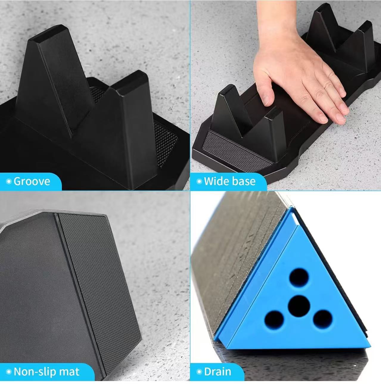 DMD Diamond Whetstone Knife Sharpener, 3-Sided Grit Coarse 150 | Medium 325 | Extra Fine 1200, Multi-Use Diamond Plate Honing Stone, Professional Sharpening Tool - Chefcoca