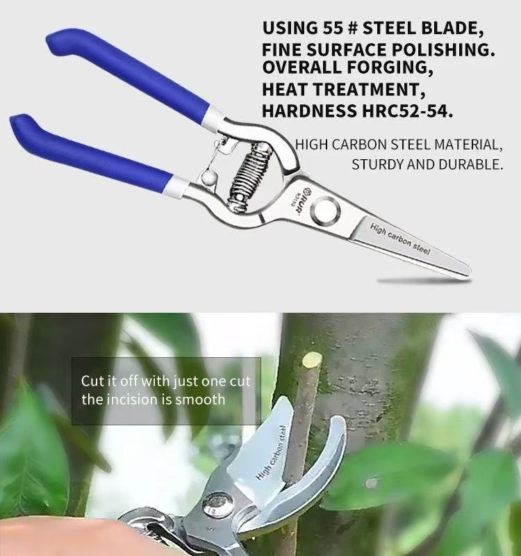 Chefco R3159, multi purpose High-Carbon Steel Pruning Snips, Edge Gardening Hand Tools, Plant Cutting Pruners for Trees, Roses, Annuals 200 mm Long - Chefcoca