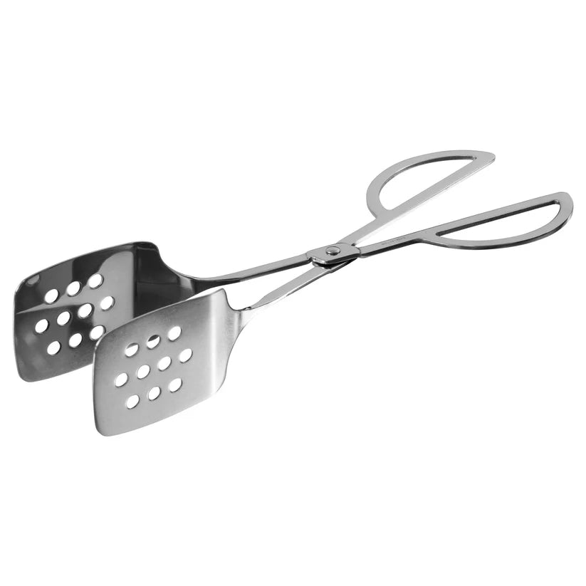 Stainless Steel Pastery Tong, Perforated Scissor Style, 10" Winco (PT-10P) - Chefcoca