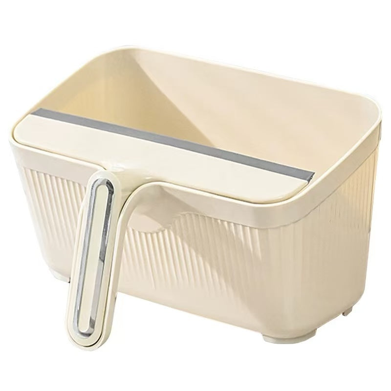 Chefco SJ-5938W, Table Top Garbage Can, The Cleaning Bucket  with Silicone Wiper, White