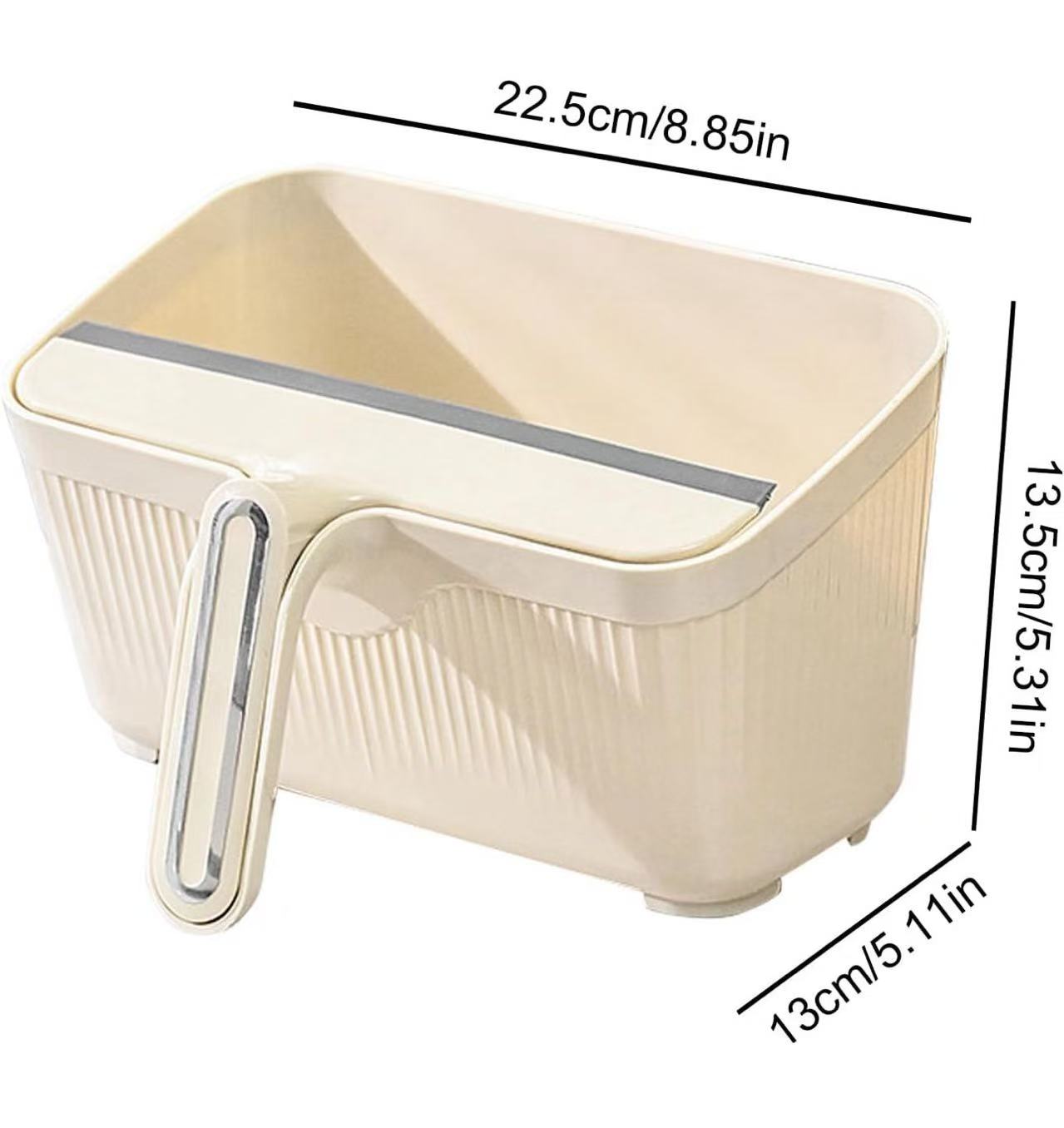 Chefco SJ-5938W, Table Top Garbage Can, The Cleaning Bucket  with Silicone Wiper, White