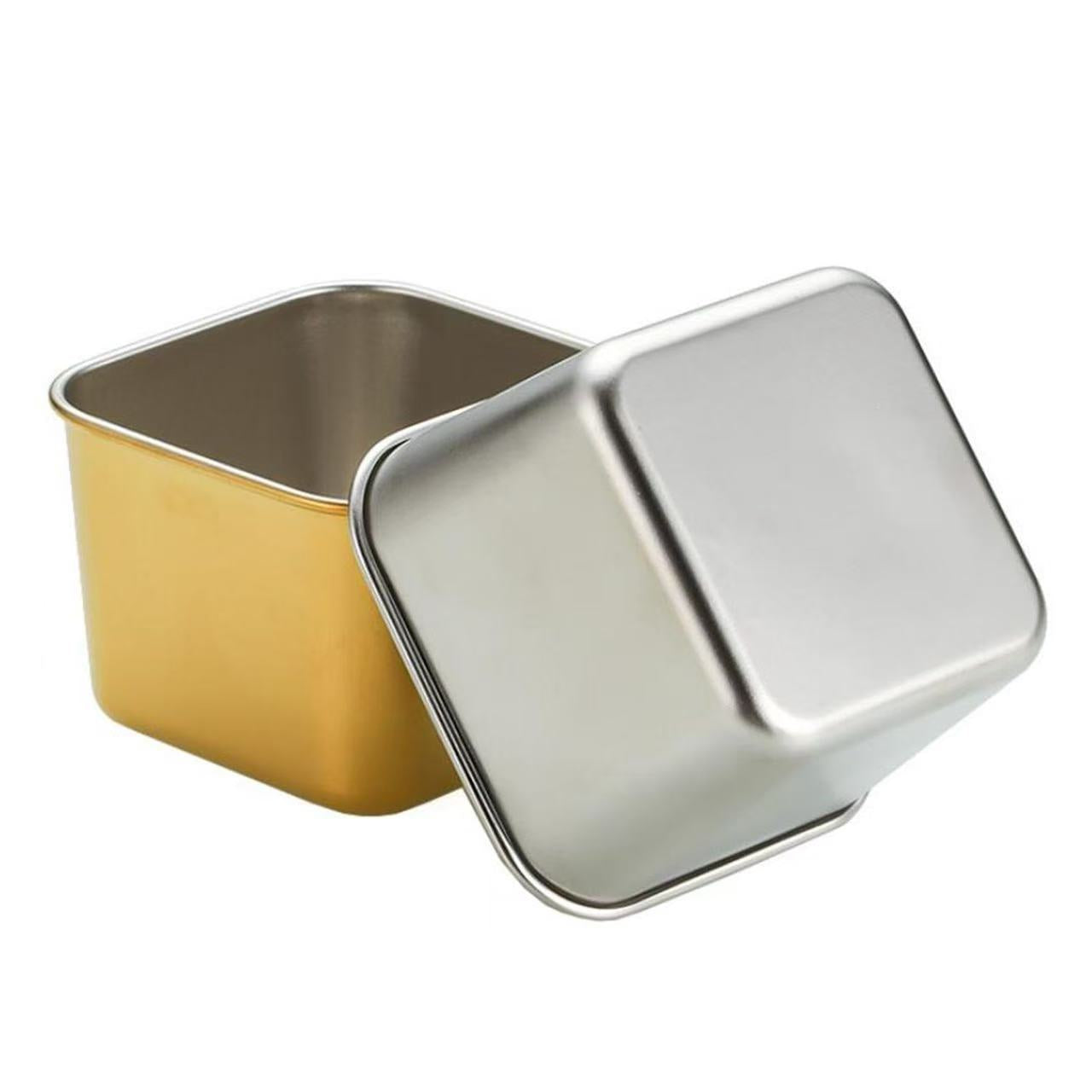 Chefco, 6oz Stainless steel sauce dish, square sauce cups, pudding condiment cups-Gold (SQSC-6G)