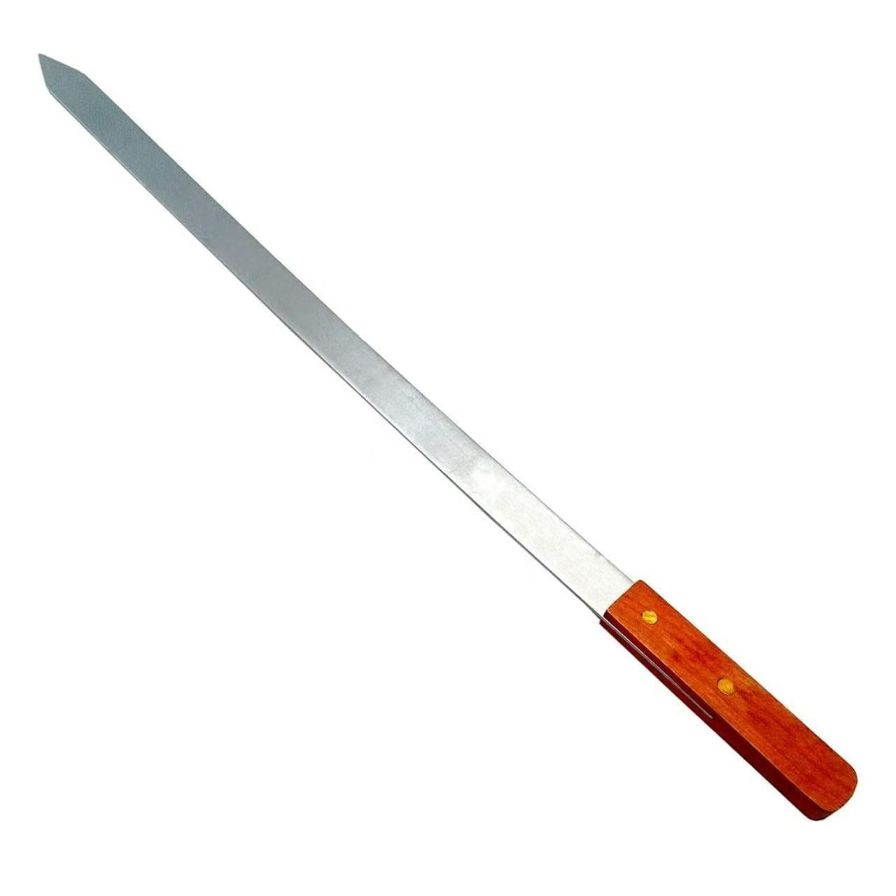 Chefco, Premium Large 23.5" Stainless Steel Brazilian Barbeque Style BBQ Skewers (Single Skewer, 1 Inch Wide Skewers)