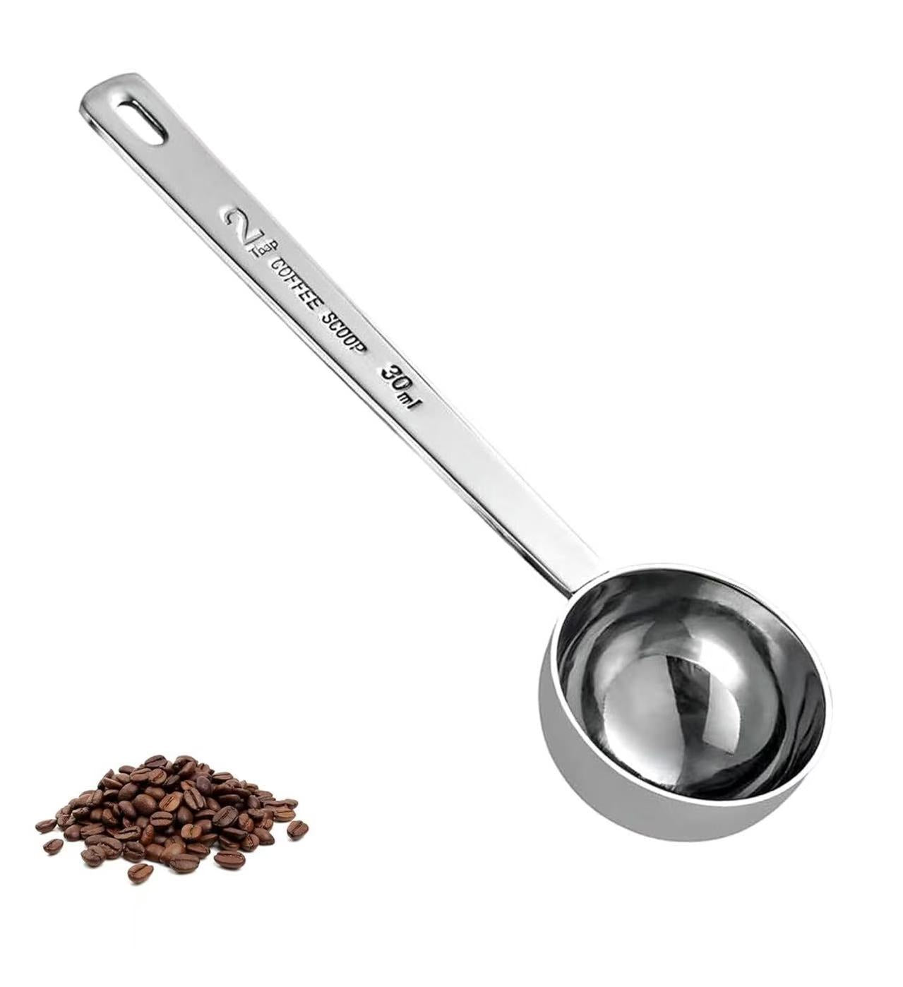 Chefco, SMS-30, 30 ML Coffee Scoop,Stainless Steel Coffee Measuring Scoop,Metal Coffee Scoop Premium Long Handle Measure Spoon for Coffee Powder and Coffee Making,Durable Serving Utensil